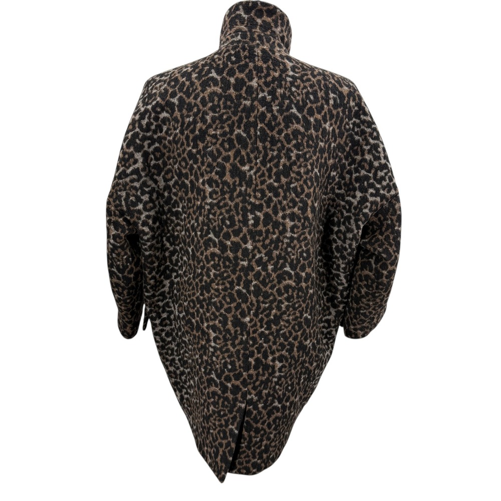 COACH Leopard Print Double Breasted Wool Blend Coat Women's XL - Picture 2 of 12